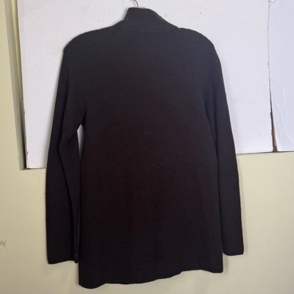 Jones NY Ribbed Wool Angora Cardigan Toggle Button Knit Sweater Jacket Top Tan M - Picture 4 of 16